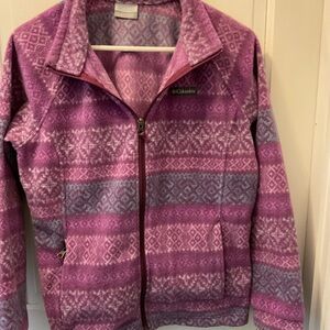 Columbia Pink Patterned Fleece Jacket